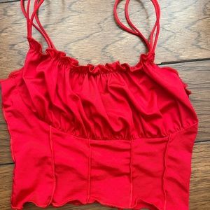 Princess Polly ruffled crop top corset style top